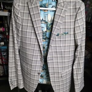 Paisley & Gray Light Gray Plaid Blazer